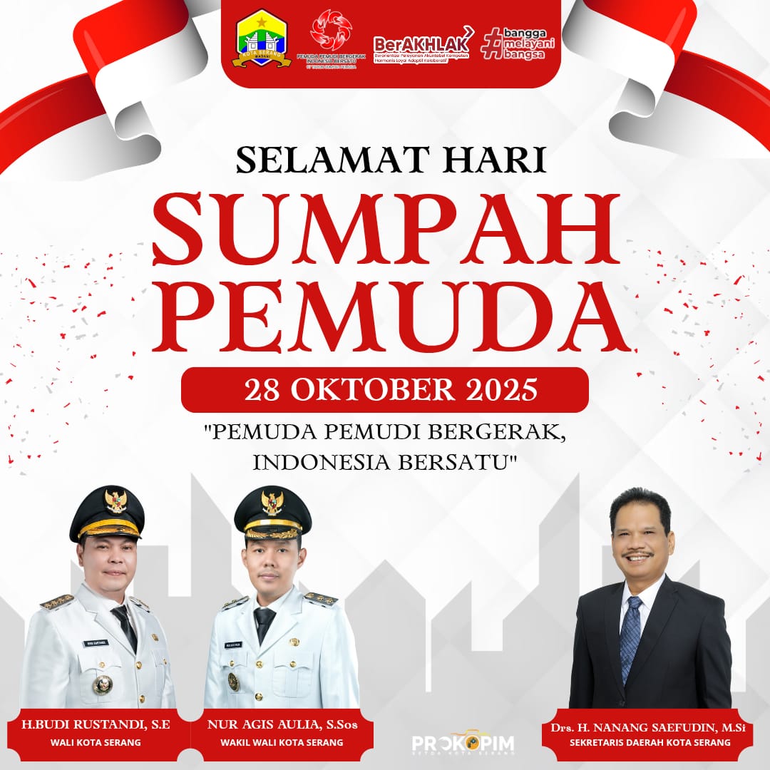 SELAMAT HARI SUMPAH PEMUDA
28 OKTOBER 2025
"PEMUDA PEMUDI BERGERAK, INDONESIA BERSATU"