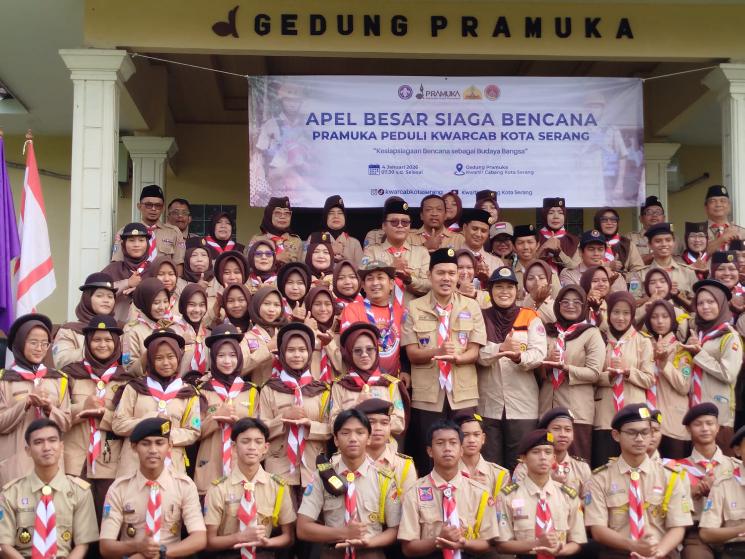 Pimpin Apel Siaga Bencana Pramuka Peduli, Agis: Pramuka Kota Serang Bukan Sekadar Tempat Berkumpul, Tapi Ajang Kreasi dan Inovasi