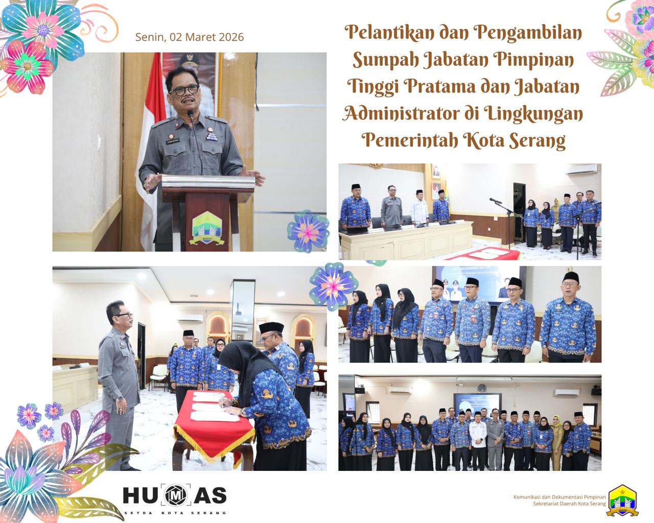 Awal Maret! Pemkot Serang Lantik 2 Pimpinan Tinggi Pratama dan Jabatan Administrator