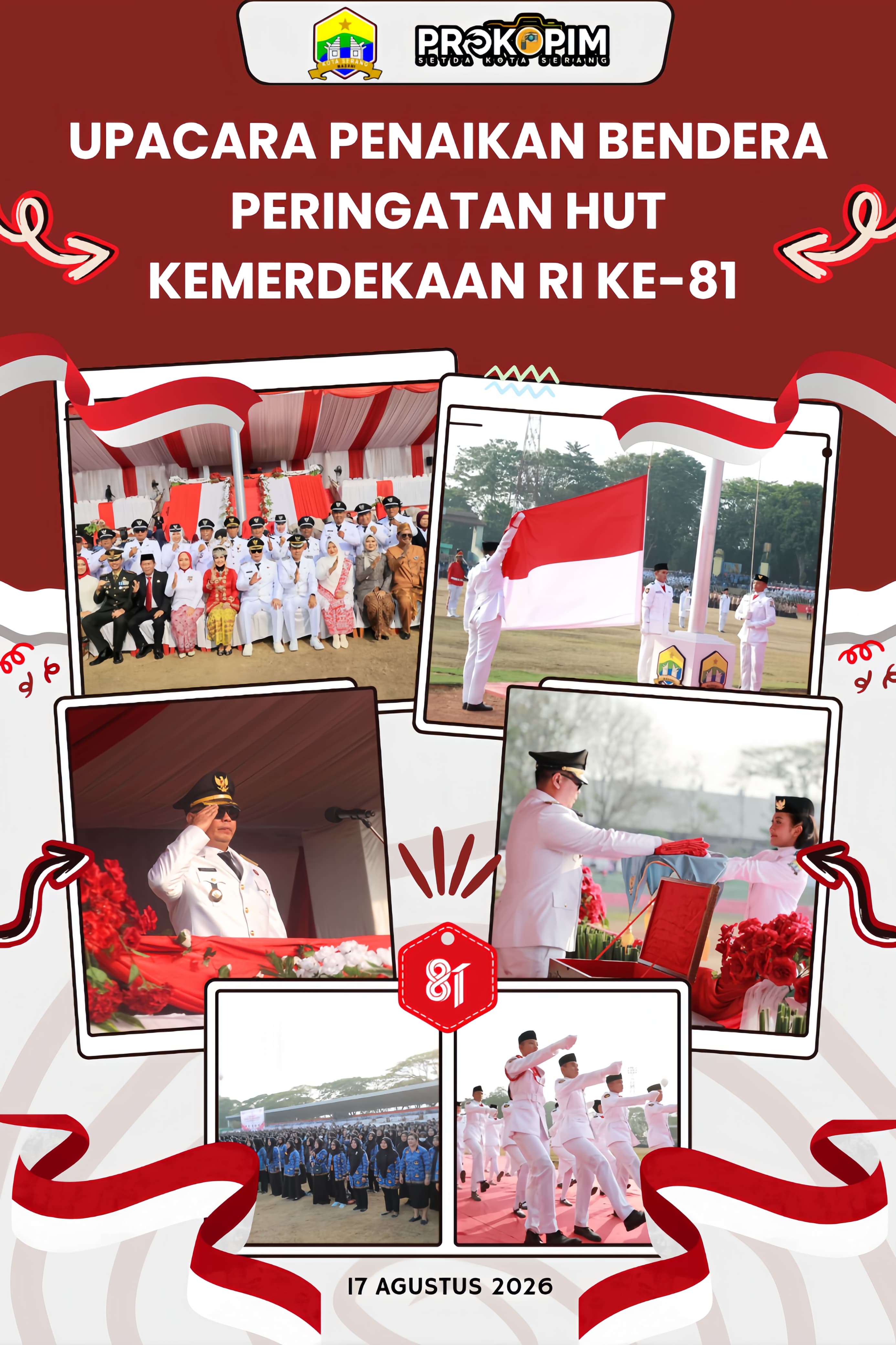 Upacara HUT ke-81 RI di Kota Serang Meriah, Wali Kota Ajak Warga Kompak Majukan Kota